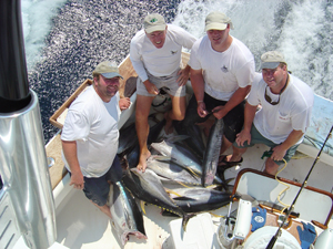 4 men and tuna