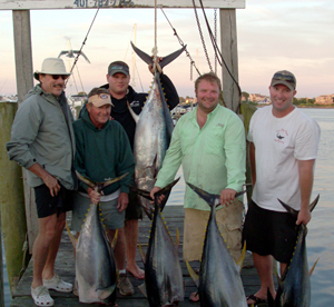 5 Tunas on dock